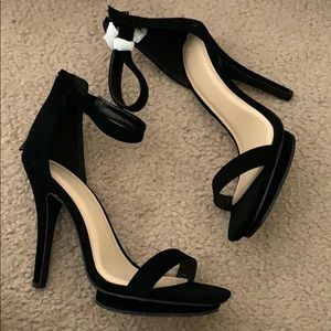 Faux Suede Ankle-Strap Platform Sandals